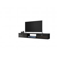 Manhattan Comfort 220BMC8 Liberty 62.99 Mid-Century Modern Floating Entertainment Center with 3 Shelves in Black